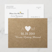 Save-the-date bruiloft rustiek . Getrouwen Aankondigingskaart (Voorkant / Achterkant)