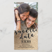 Save The Date Bruiloftsfotokaarten met Glans