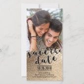 Save The Date Bruiloftsfotokaarten met Glans (Voorkant)