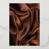 save the date bruine zijden achtergrond folie uitnodiging (Achterkant)