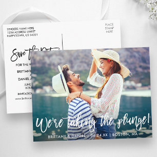 Save the Date Brush Script De Plons Wagen Briefkaart