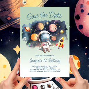Save The Date Buitenruimte Planeten 1e Verjaardag