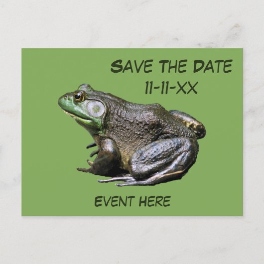 Save The Date Bullfrog Nature Briefkaart (Voorkant)