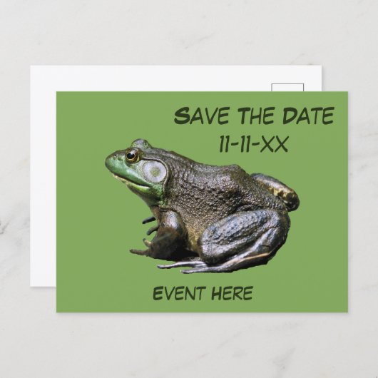 Save The Date Bullfrog Nature Briefkaart (Voorkant / Achterkant)