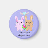 Save the Date Bunny Konijn Paar Magnet (Voorkant)