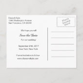 SAVE THE DATE Butterfly Pink Black Gold Wedding Aankondigingskaart (Achterkant)