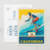 Save the date | California Uitnodiging Briefkaart (Voorkant / Achterkant)