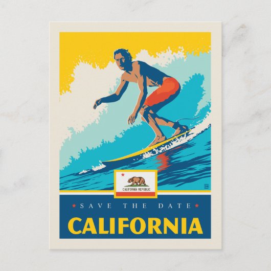 Save the date | California Uitnodiging Briefkaart (Voorkant)