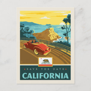 Save the date   Californië 2 Uitnodiging Briefkaart