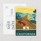 Save the Date | Californië 2 Uitnodiging Briefkaart (Voorkant / Achterkant)