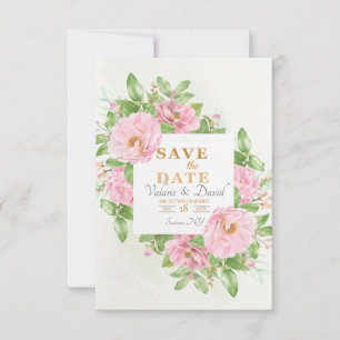 Save the Date Camellia Aankondiging Kaart