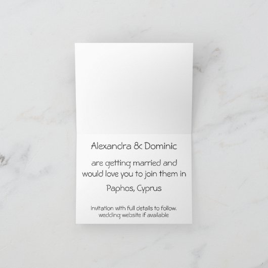 Save the date card - Cyprus zeegezicht Bedankkaart (Binnen)