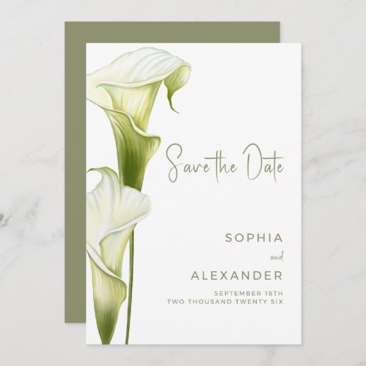 Save the Date Card for a Modern Wedding.  (Voorkant / Achterkant)