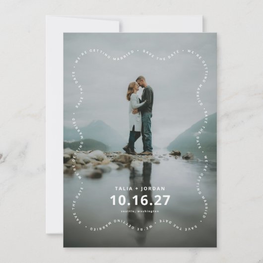 Save the Date Card Modern Wavy Border (Voorkant)