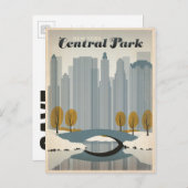 Save the date | Central Park, NYC - Sneeuw Aankondigingskaart (Voorkant / Achterkant)