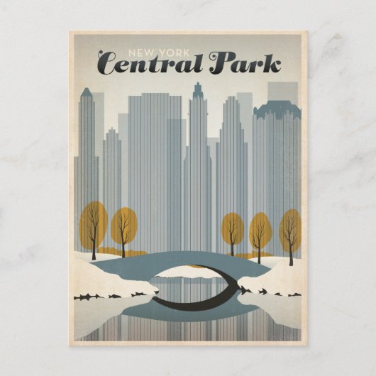 Save the date | Central Park, NYC - Sneeuw Aankondigingskaart (Voorkant)