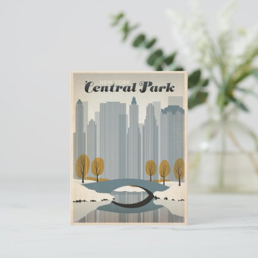 Save the date | Central Park, NYC - Sneeuw Aankondigingskaart (Staand voorkant)