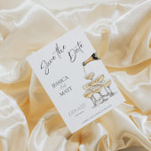 Save The Date Champagne Aquarel Kaart