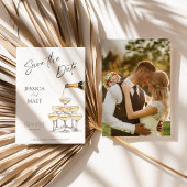 Save The Date Champagne Watercolor Kaart