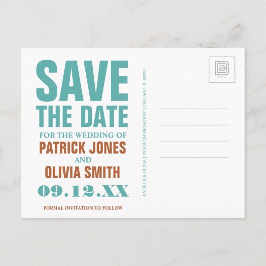 Save the date | Charleston, SC Aankondigingskaart (Achterkant)