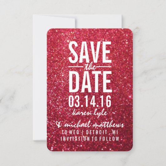 Save the Date | Cherry Glitter Fab (Voorkant)