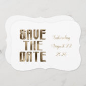 Save The Date Chic Gouden Typografie Trouwfeest (Voorkant / Achterkant)