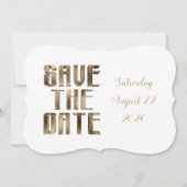 Save The Date Chic Gouden Typografie Trouwfeest (Voorkant)