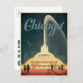 Save the date | Chicago, IL - Bezoek Chicago Aankondigingskaart (Voorkant / Achterkant)