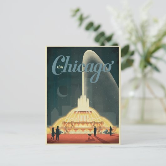 Save the date | Chicago, IL - Bezoek Chicago Aankondigingskaart (Staand voorkant)