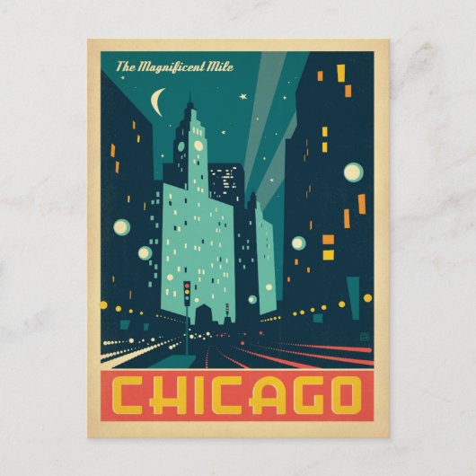 Save the date | Chicago, IL De magnifieke mijl Aankondigingskaart (Voorkant)