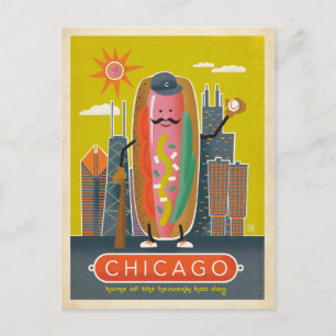 Save the date   Chicago, IL - Hot Dog Aankondigingskaart