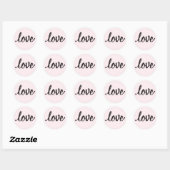 Save the Date Chique Bruiloft Moderne Liefde Roze  Ronde Sticker (Vel)