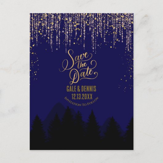 Save the Date Christmas Wedding Briefkaart (Voorkant)