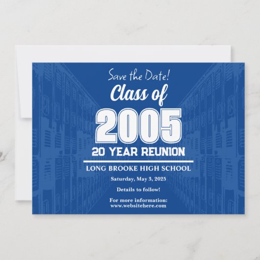 Save the Date Class van 2005 20 Jaar School Reunio Kaart (Voorkant)