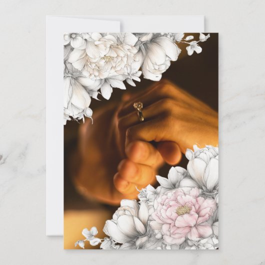 Save the Date | Classic Modern Ivory and Blush  Kaart (Achterkant)