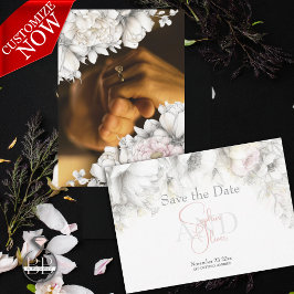 Save the Date | Classic Modern Ivory and Blush  Kaart