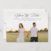 Save The Date Classic Script Full Bleed Wedding Aankondiging (Voorkant)