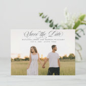Save The Date Classic Script Full Bleed Wedding Aankondiging (Staand voorkant)