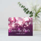 Save the Date Classy Pink Glamour Glitter Sparkles Aankondigingskaart (Staand voorkant)