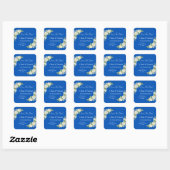 Save The Date - Cobalt Blauw & Witte Rozen Trouwen Vierkante Sticker (Vel)