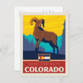 Save the Date | Colorado Uitnodiging Briefkaart (Voorkant / Achterkant)