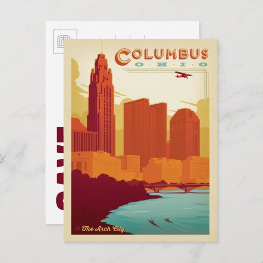 Save the date | Columbus, OH Aankondigingskaart (Voorkant / Achterkant)