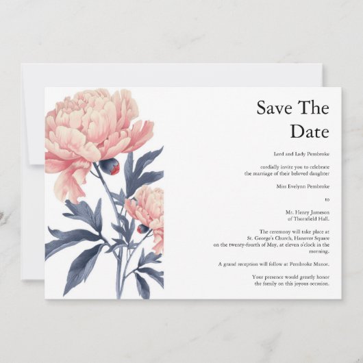 Save the Date_convites casamento  Kaart (Voorkant)
