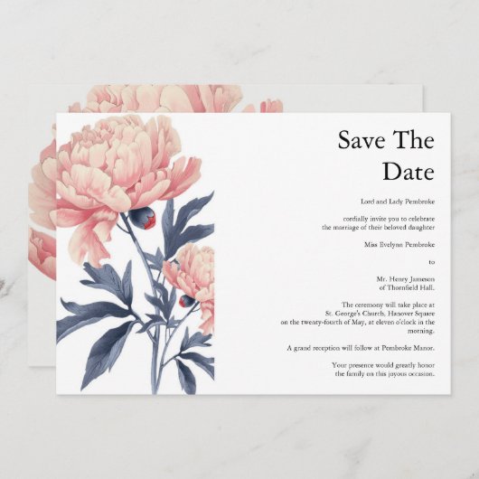 Save the Date_convites casamento  Kaart (Voorkant / Achterkant)