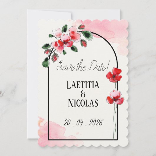 Save the date "Coquelicots" (Voorkant)
