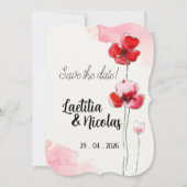 Save the Date "Coquelicots" Kaart (Voorkant)