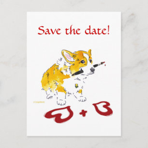 Save the Date! Corgi Briefkaart