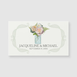Save the Date Country Roos Blossom Mason Jar