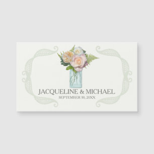 Save the Date Country Roos Blossom Mason Jar