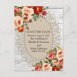 Save the Date Country Rustiek Wit Hout Briefkaart